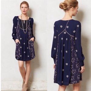 ANTHROPOLOGIE Floreat Dahlia Embroidered Dress 6
